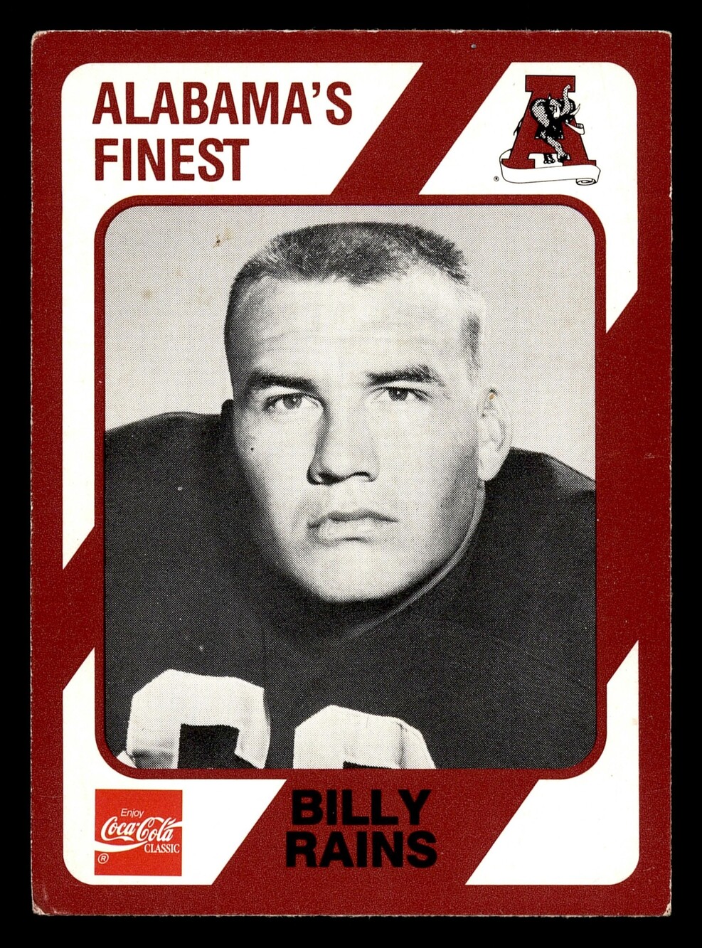 1989 Collegiate Collection Alabama Crimson Tide Billy Rains 168 Football Card